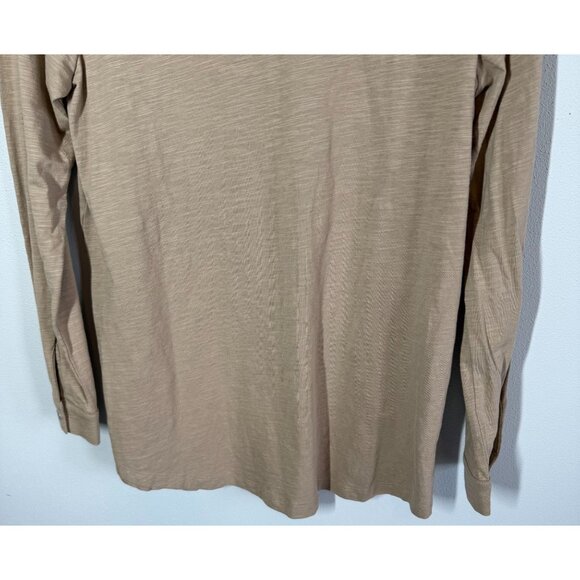 J.Jill Womens Brown Button Down Cotton Tunic Top Size SP Neutral Minimalist - Picture 6 of 12